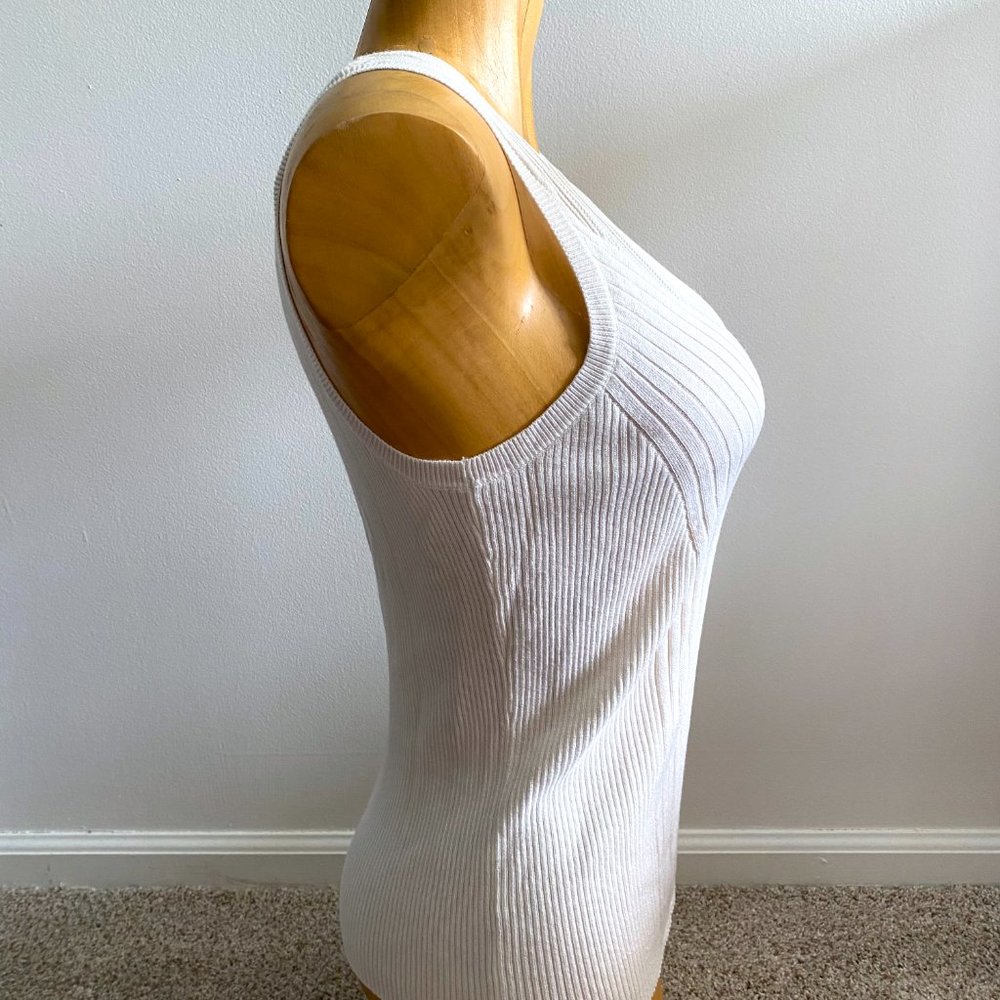 Express Ribbed White Tank - Picture 2 of 2
